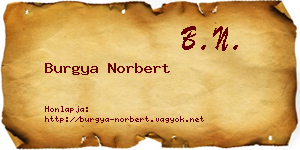 Burgya Norbert névjegykártya